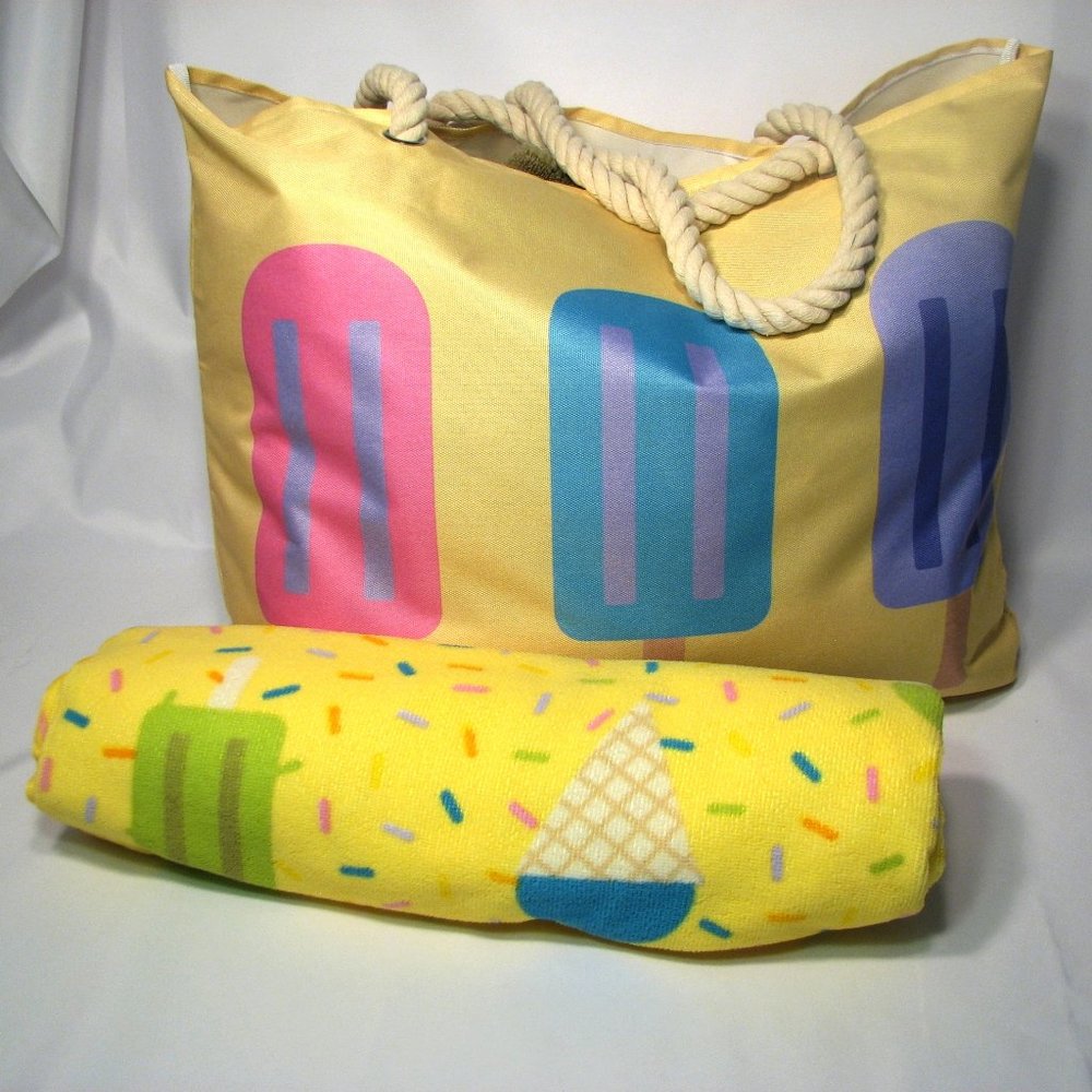 LAST ONE Beach Bag Beach Towel Ice CreamSet - Picture 5 of 5